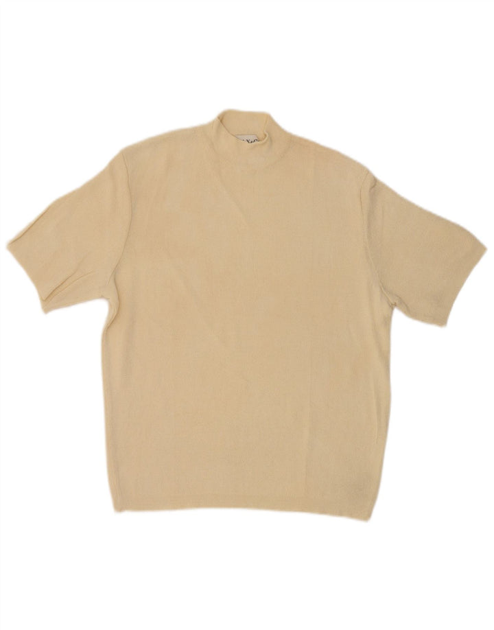 Max & Co. Suéter tipo jersey con cuello alto para mujer, talla 40, tamaño mediano, blanco roto