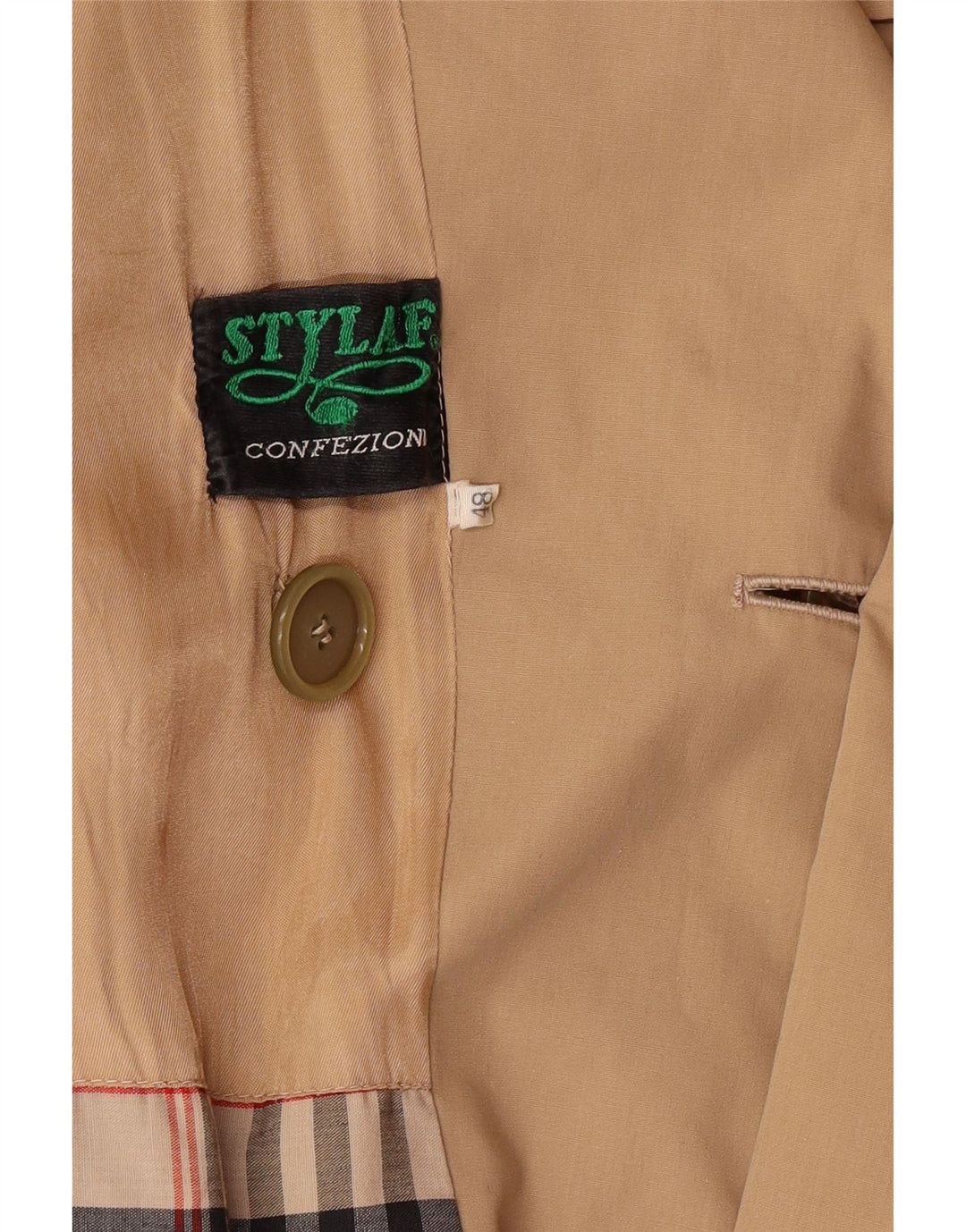 Vintage hombres gabardina IT 48 Medio Beige Clásico