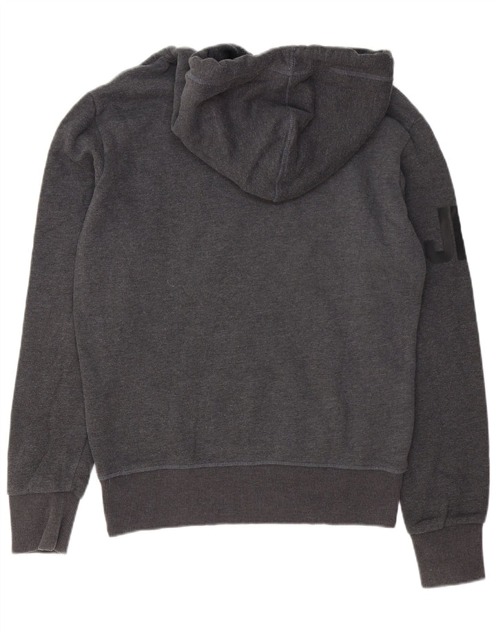 Superdry Jersey con capucha gráfica para hombre, talla pequeña, de algodón gris