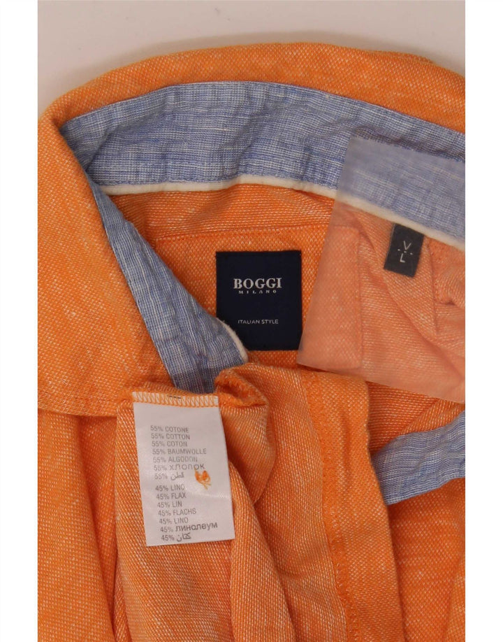 Boggi Polo De Hombre De Algodón Moteado Naranja Grande