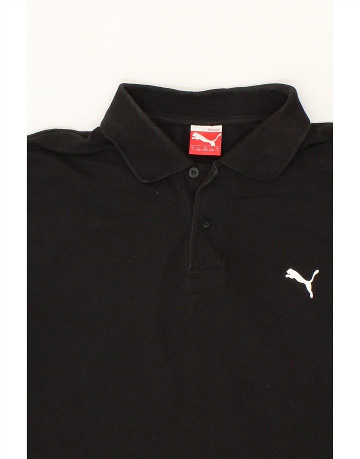 PUMA Mens Polo Shirt Large Black Cotton Vintage Puma and Second-Hand Puma from Messina Hembry 