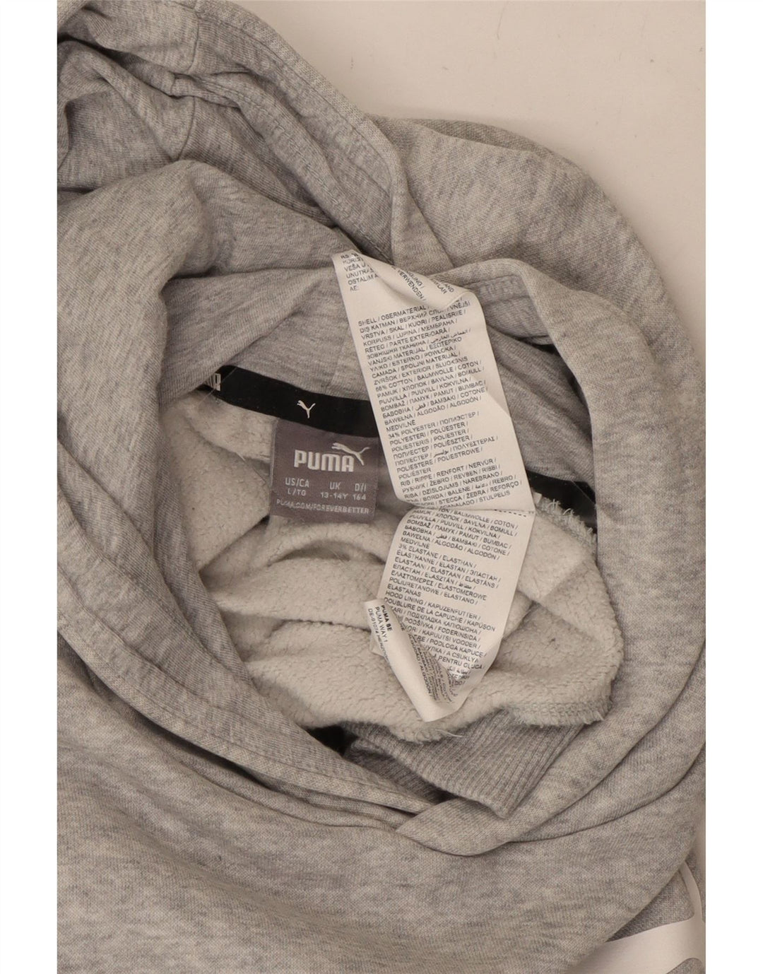 PUMA Sudadera con capucha gráfica para niños 13-14 años Algodón gris