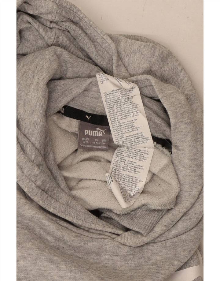 PUMA Sudadera con capucha gráfica para niños 13-14 años Algodón gris