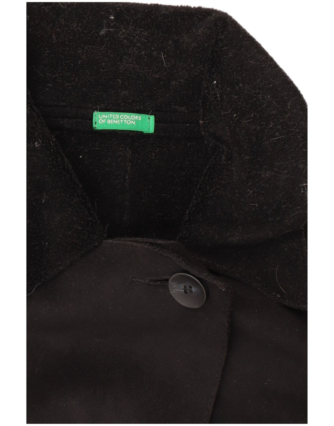 Abrigo Benetton Mujer UK 44 Mediano Negro