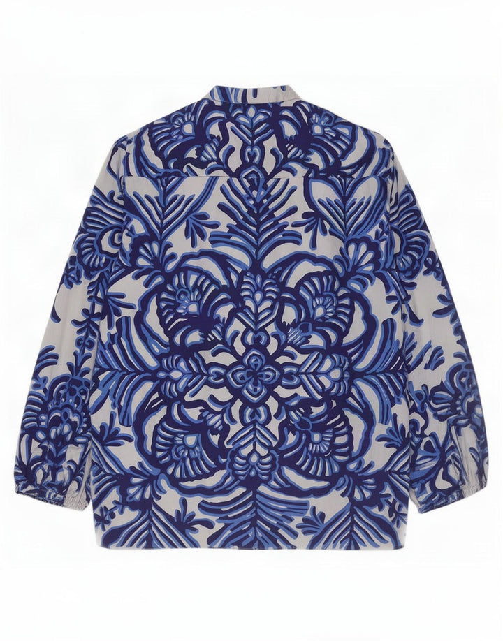 Zara Mujer Blusa Top Reino Unido 46 Grande Gris Floral