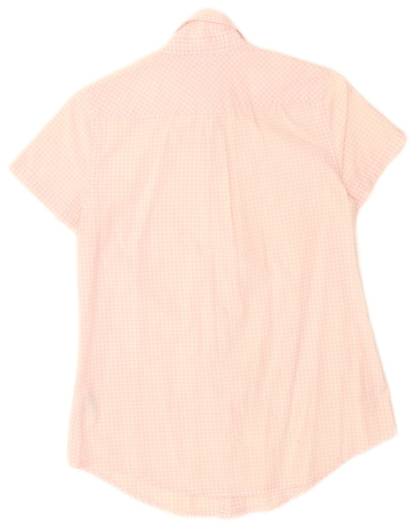 Tommy Hilfiger Camisa de manga corta para mujer US 4 Small Pink Gingham
