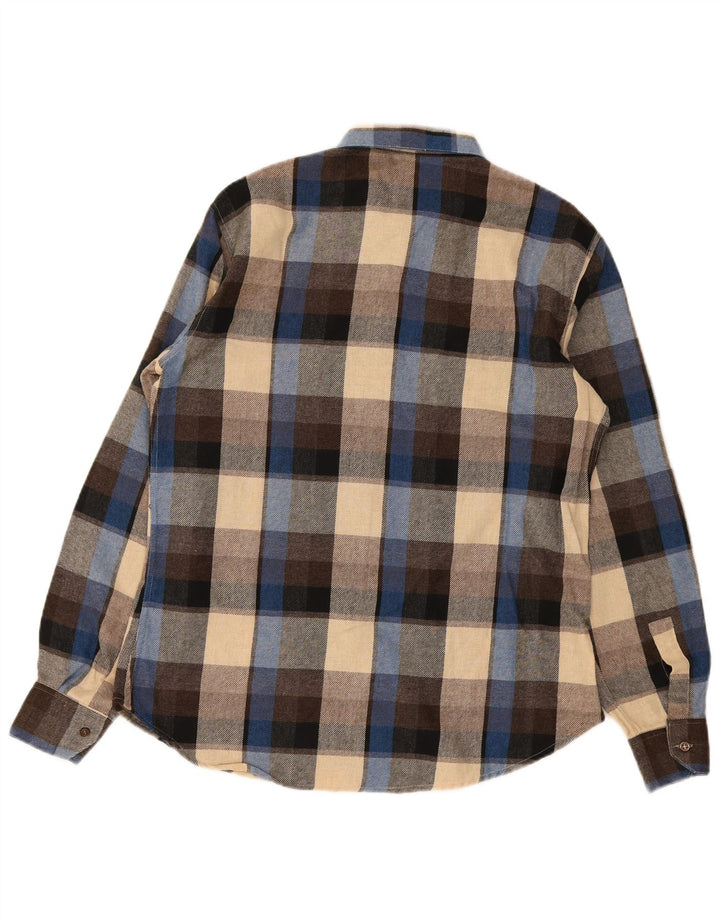 Cervino Camisa de franela para hombre Talla 16 Acrílico a cuadros multicolor grande