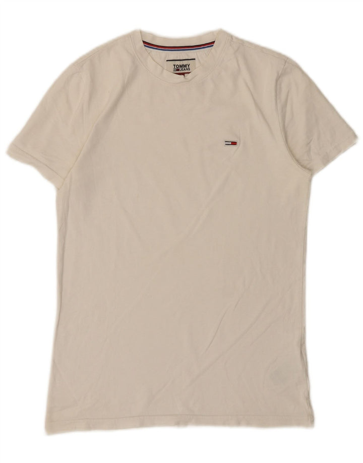 Tommy Hilfiger - Camiseta para hombre, talla pequeña, algodón blanco