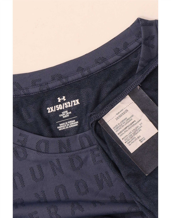 Under Armour Camiseta gráfica para hombre Top 2XL Azul marino Poliéster