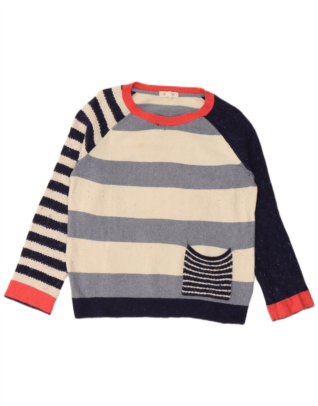 WHITE STUFF Suéter tipo jersey con cuello barco para mujer UK 12 Medium Multicolor