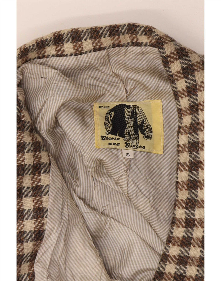 Moda Dossier Chaqueta tipo blazer con 1 botón para hombre UK 36 Small Brown Check