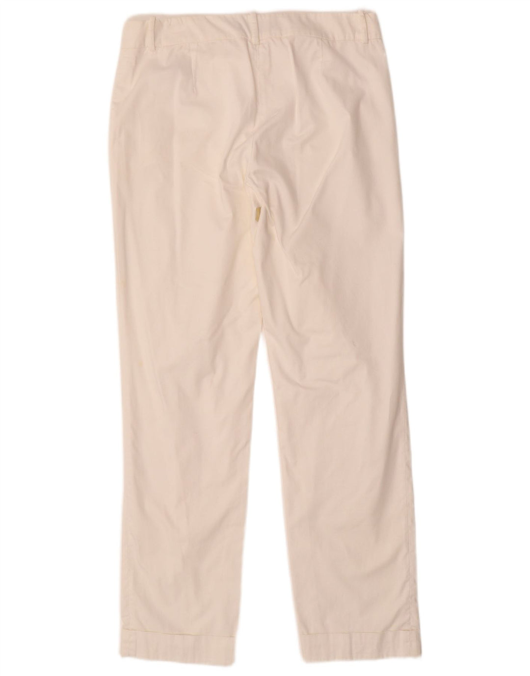 TRUSSARDI Pantalón chino recto para mujer IT 42 Medium W28 L28 Algodón blanco