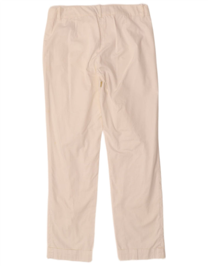 TRUSSARDI Pantalón chino recto para mujer IT 42 Medium W28 L28 Algodón blanco