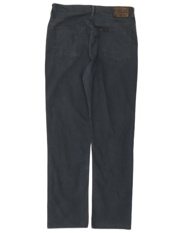 Lee Mens Brooklyn Pantalones Casuales Rectos W34 L32 Algodón Azul Marino