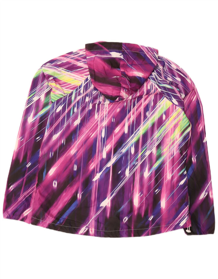 Fila Chaqueta impermeable con capucha para mujer UK 46 Poliéster a rayas multicolor grande