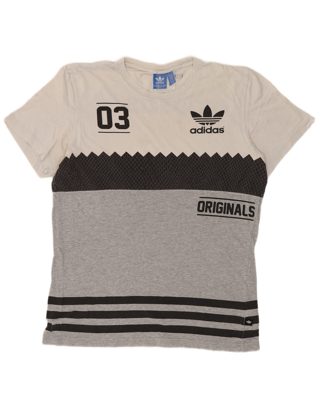 Camiseta ADIDAS Originals Graphic para hombre Top gris medio de algodón con bloques de color