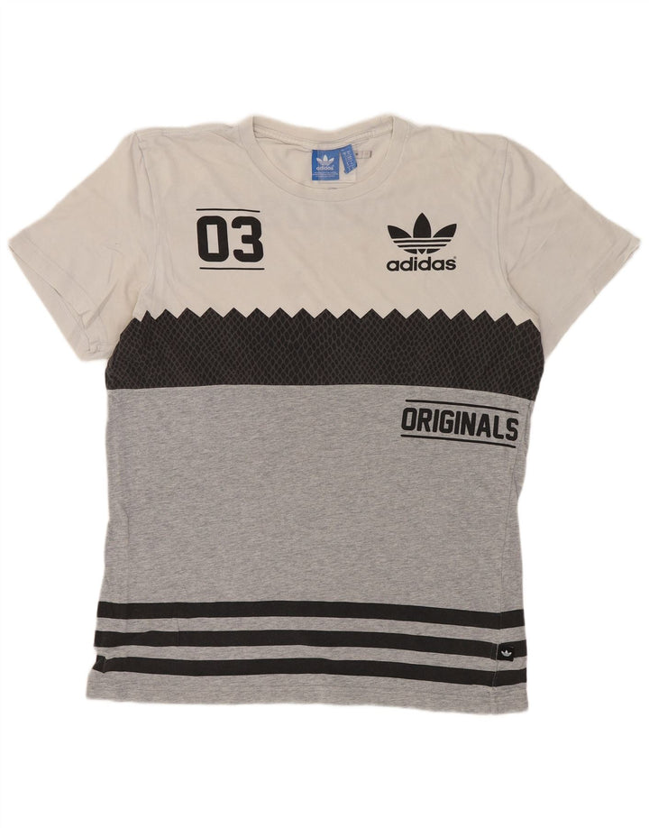 Camiseta ADIDAS Originals Graphic para hombre Top gris medio de algodón con bloques de color