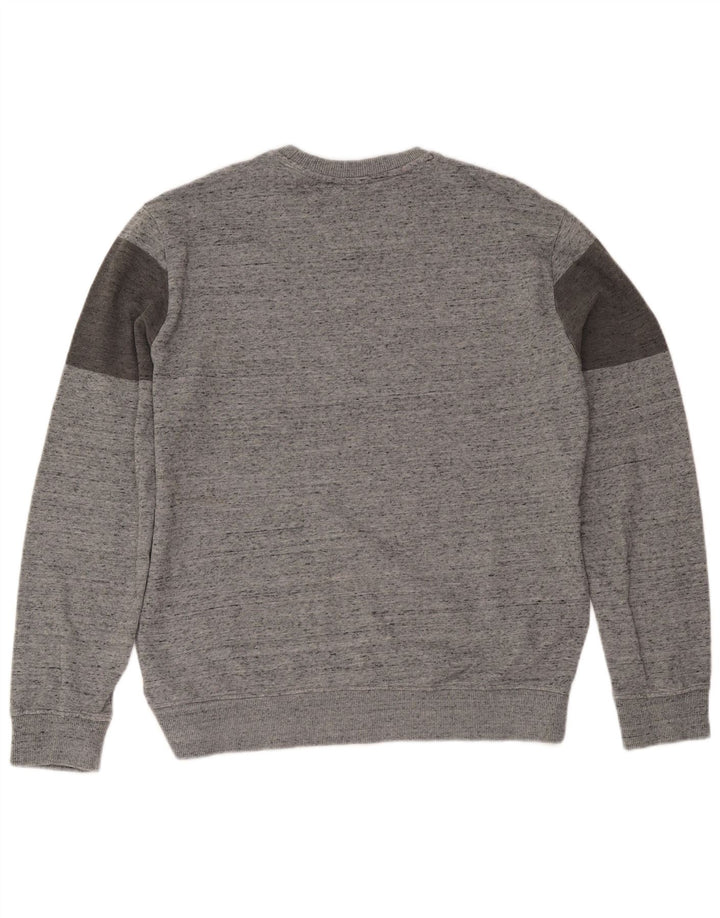 Calvin Klein Suéter Gráfico con Cuello Redondo para Hombre, Grande, Gris Moteado