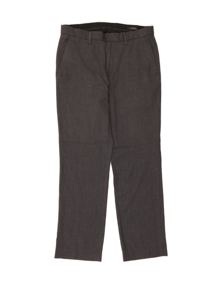 MOSSIMO Mens Slim Fit Suit Trousers W32 L30 Grey Polyester Vintage Mossimo and Second-Hand Mossimo from Messina Hembry 