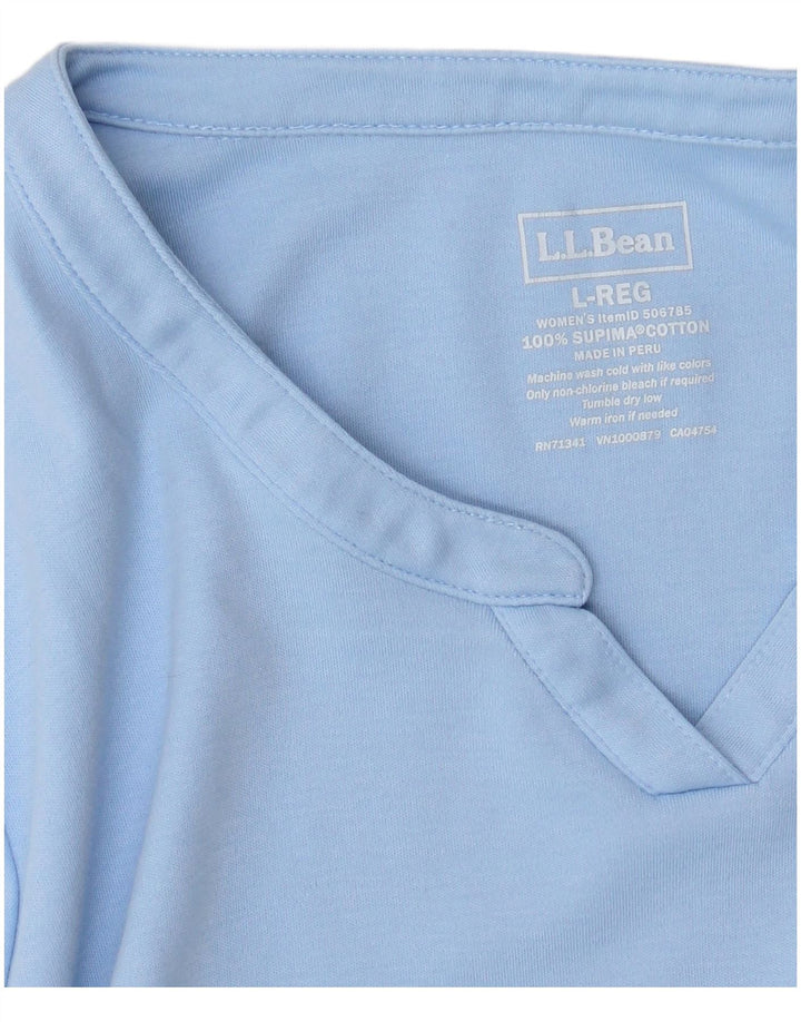 L.L.Bean Camiseta para Mujer Top UK 46 Grande Algodón Azul