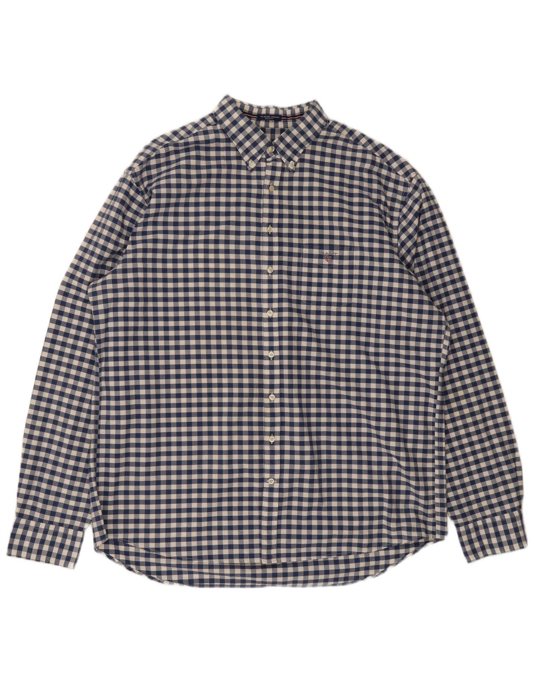 Gant Camisa de corte regular para hombre, talla 3XL, algodón a cuadros azul