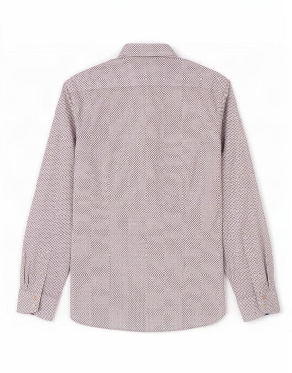 Ted Baker Camisa para hombre Talla 15.5 Algodón geométrico blanco mediano
