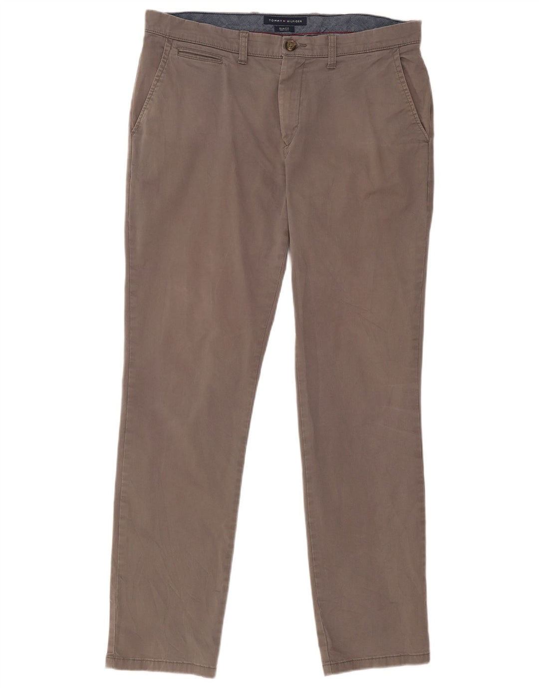 TOMMY HILFIGER Pantalón chino slim fit para hombre W36 L31 Algodón gris