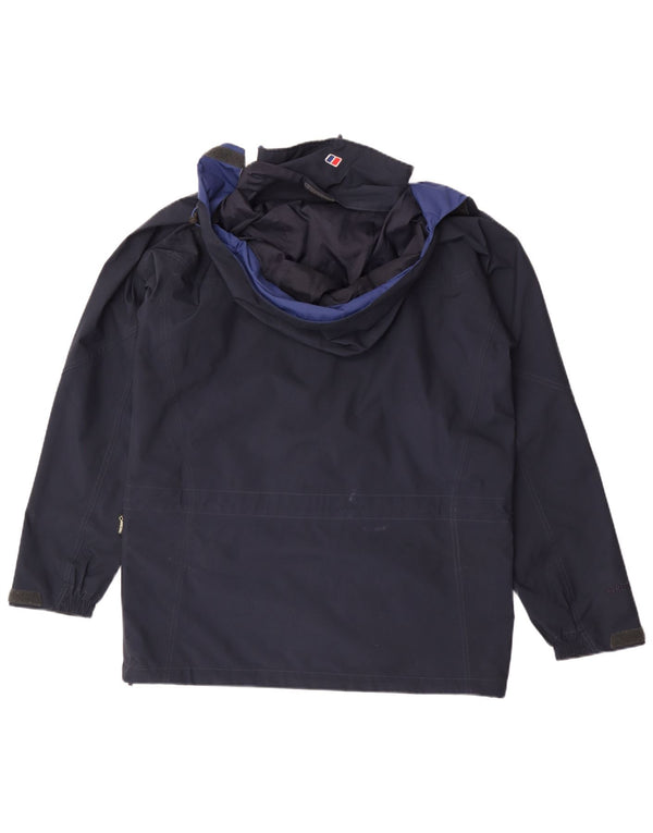 Berghaus Chaqueta impermeable con capucha para hombre UK 38 Medium Azul marino Poliéster