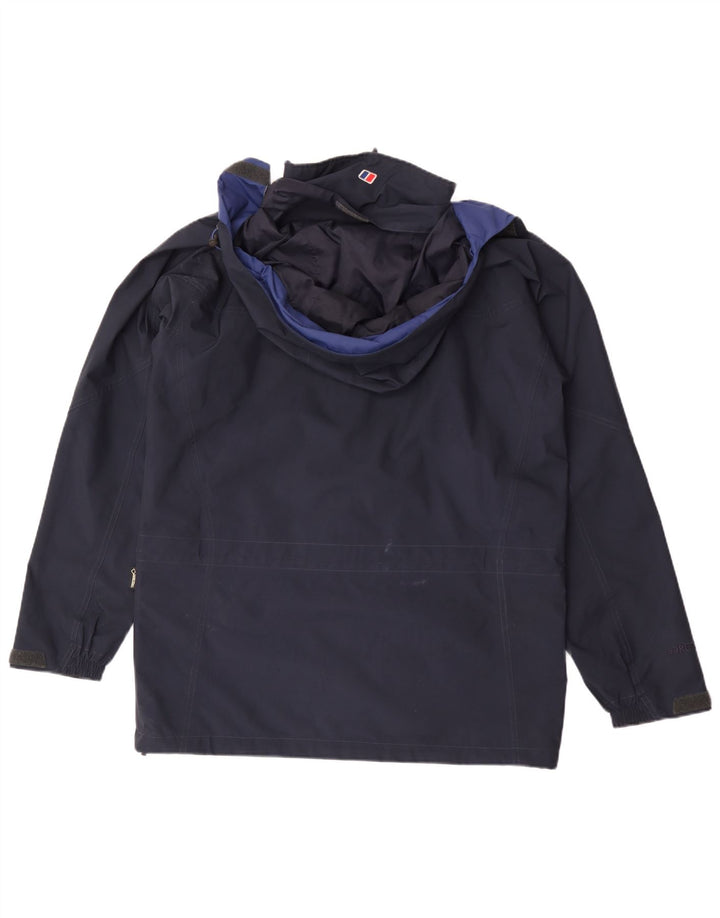 Berghaus Chaqueta impermeable con capucha para hombre UK 38 Medium Azul marino Poliéster