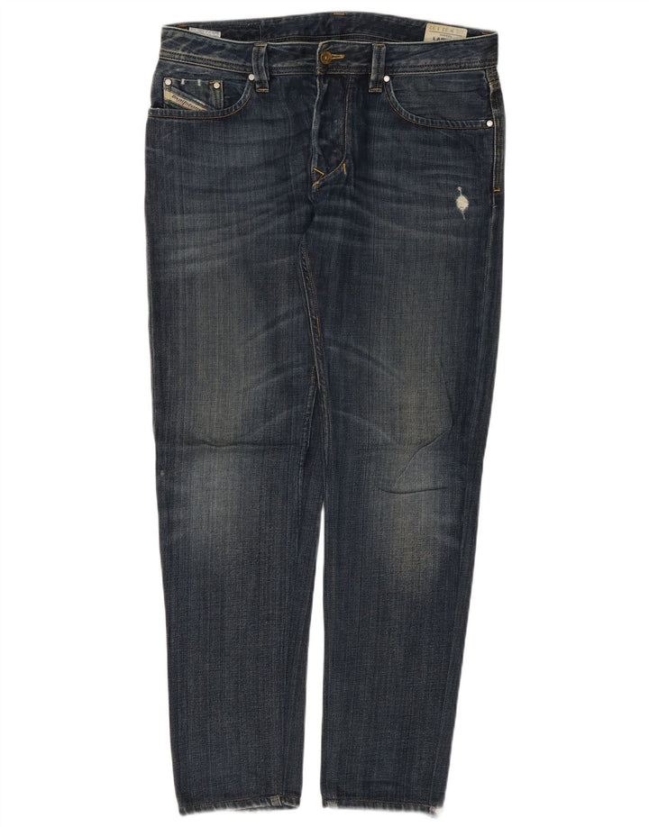 DIESEL Vaqueros ajustados desgastados Larkee para mujer W32 L32 Algodón azul