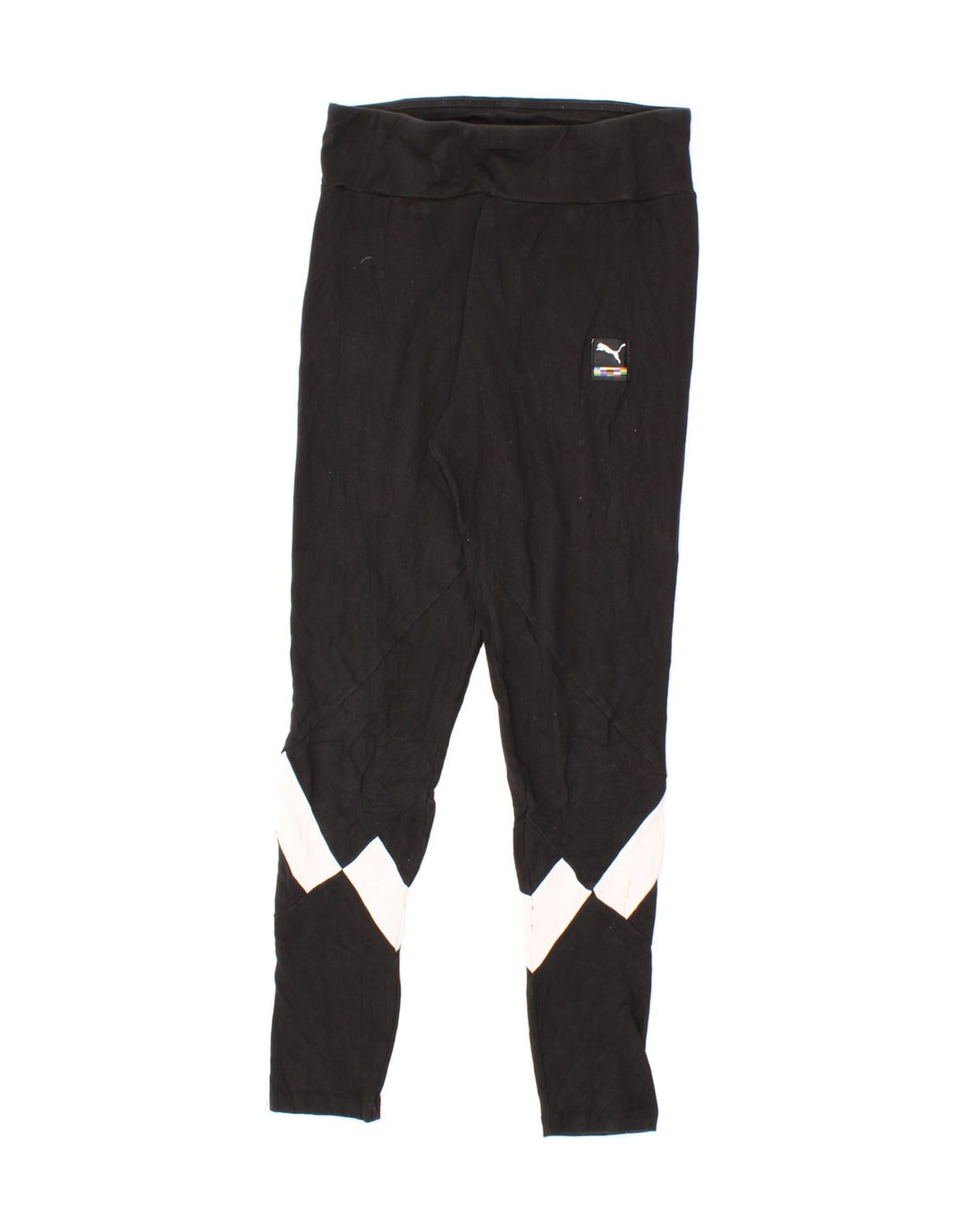 PUMA Womens Graphic Leggings UK 12 Medium Black Colourblock Vintage Puma and Second-Hand Puma from Messina Hembry 