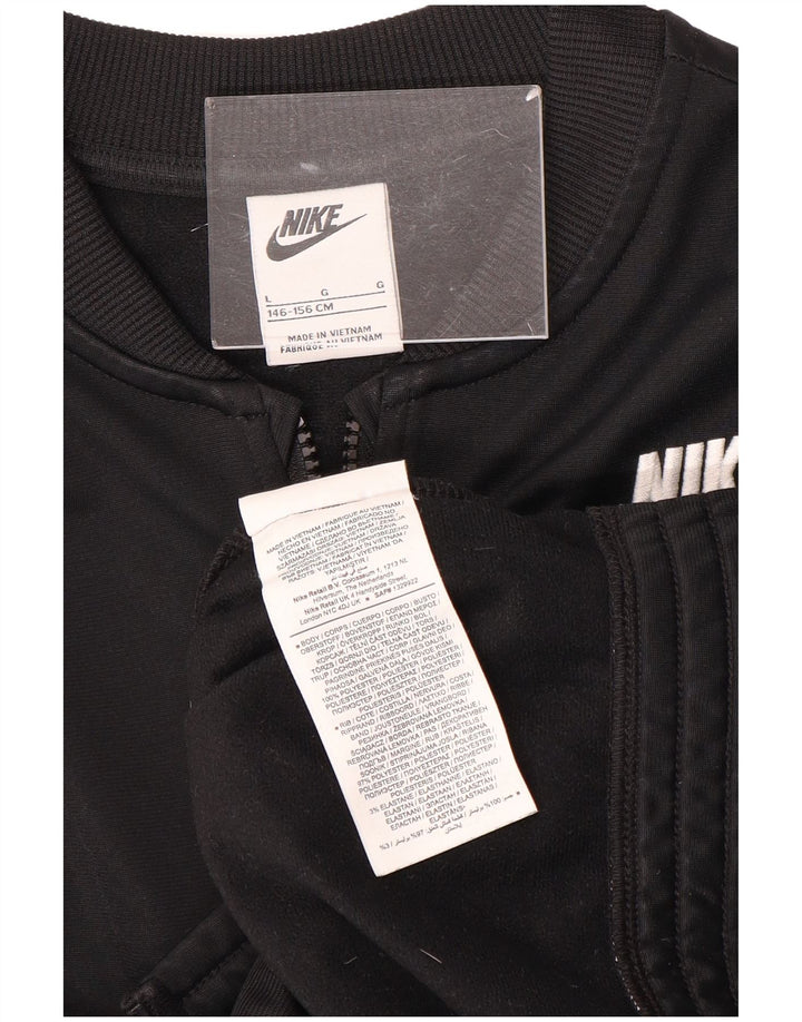 NIKE - Chaqueta de chándal gráfica para niñas, 12-13 años, talla grande, color negro