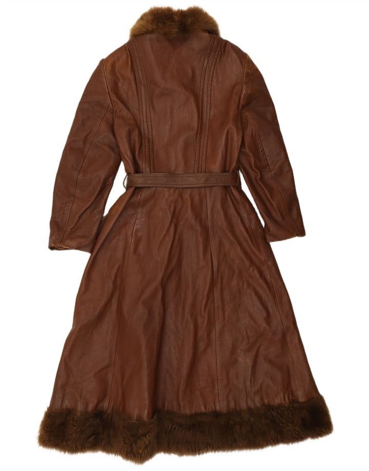 Induyco Abrigo de cuero para mujer UK 42 Cuero marrón medio