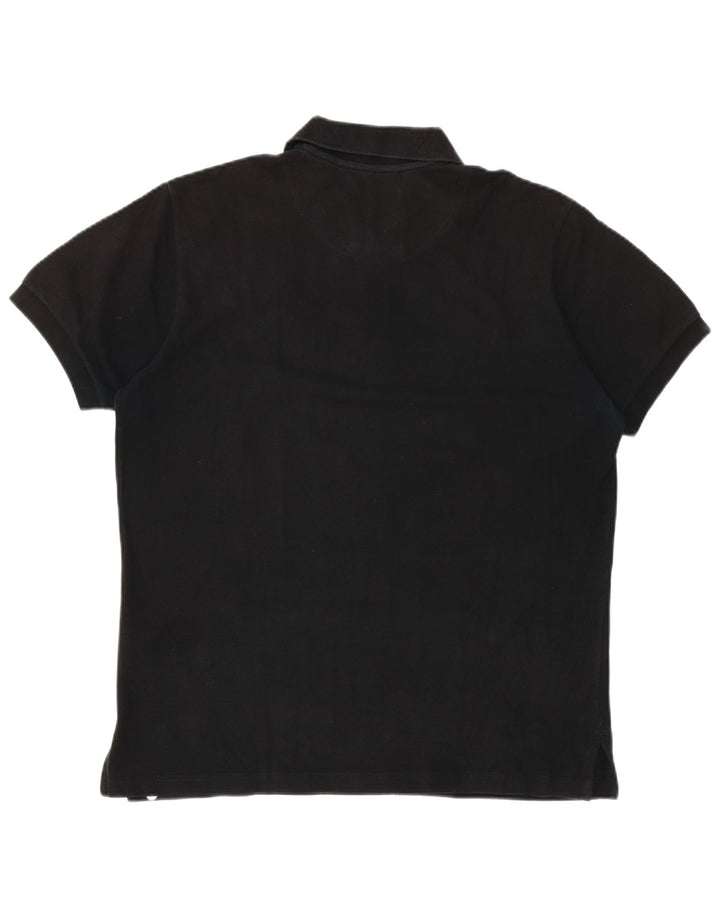 MURPHY & NYE Polo Chicago para hombre grande de algodón negro