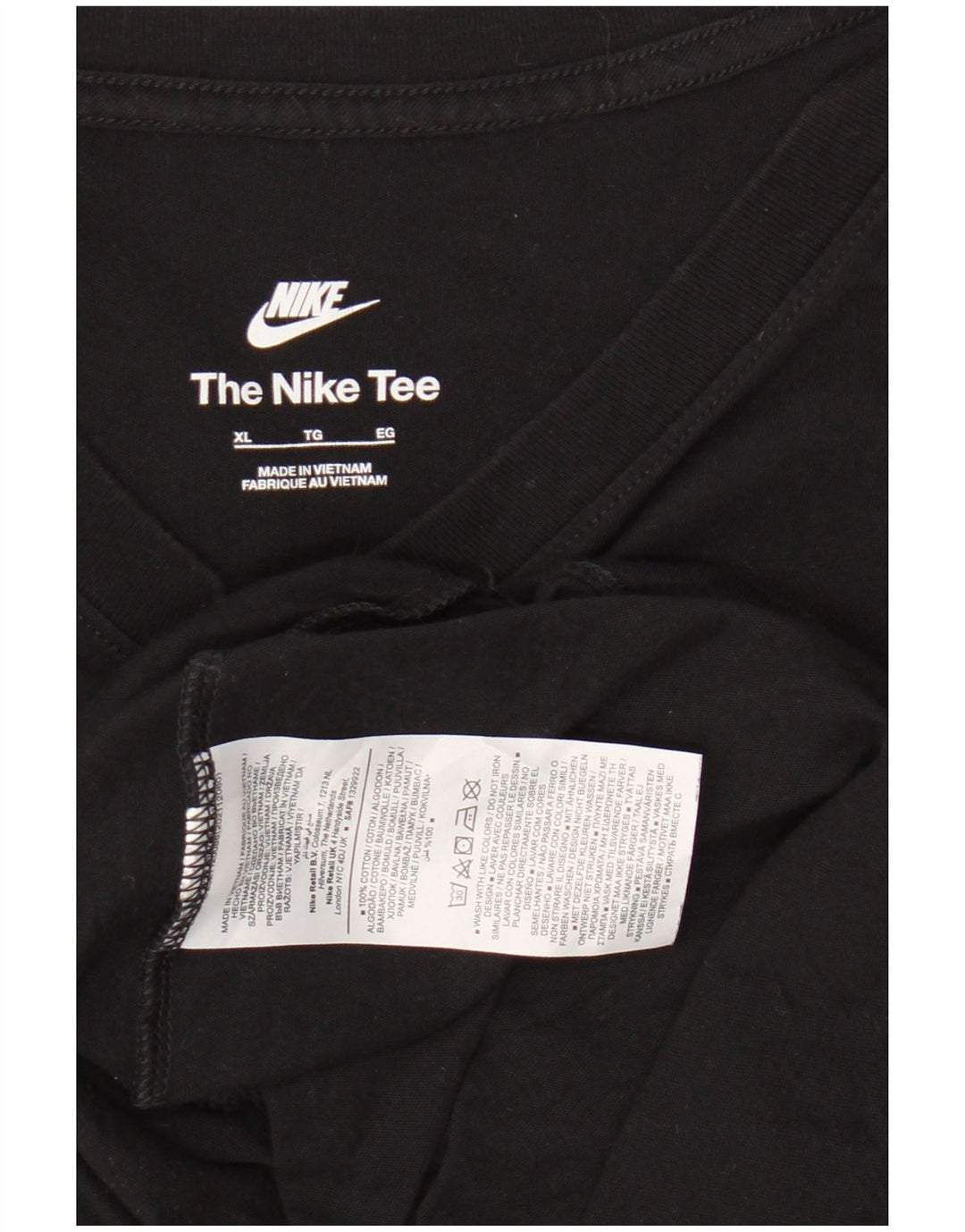NIKE Camiseta Hombre Top XL Algodón Negro