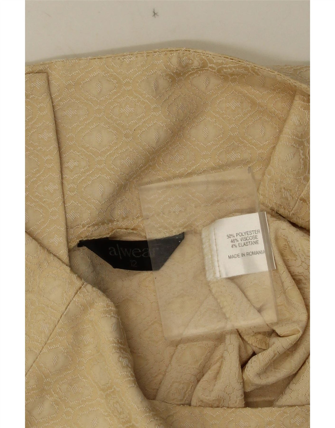 Awear Falda acampanada para mujer UK 12 Medium W30 Poliéster geométrico beige