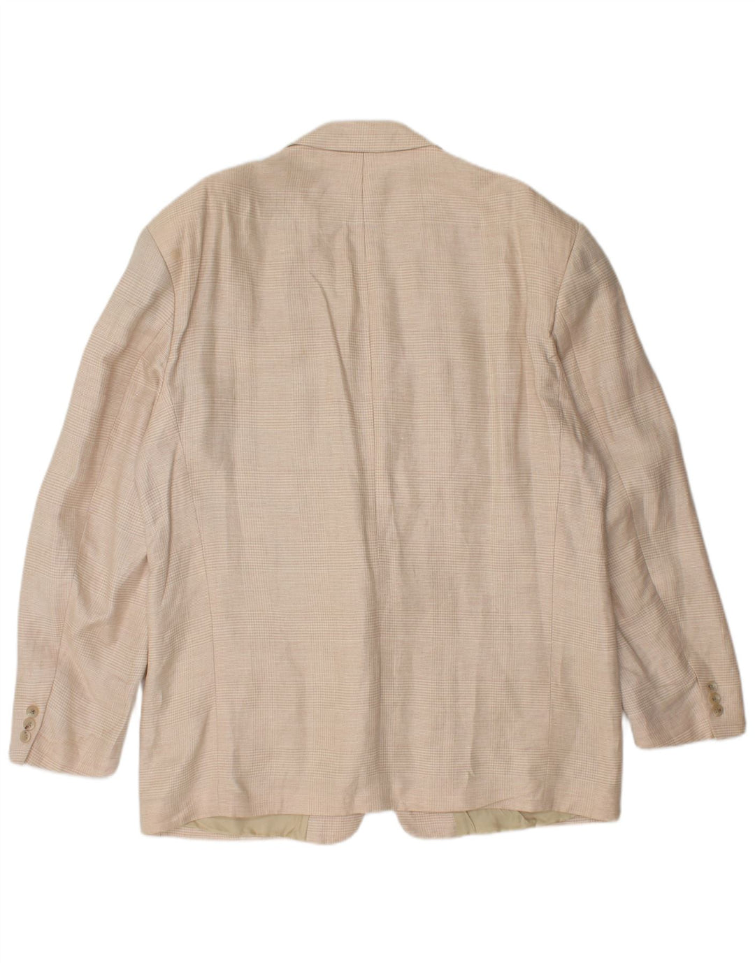 HUGO BOSS Chaqueta tipo blazer de 2 botones para hombre EU 56 3XL Lino a cuadros beige