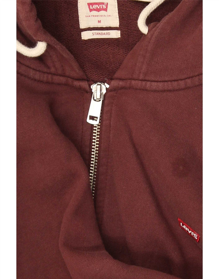 Levi's Suéter con capucha y cremallera estándar para hombre Algodón granate mediano