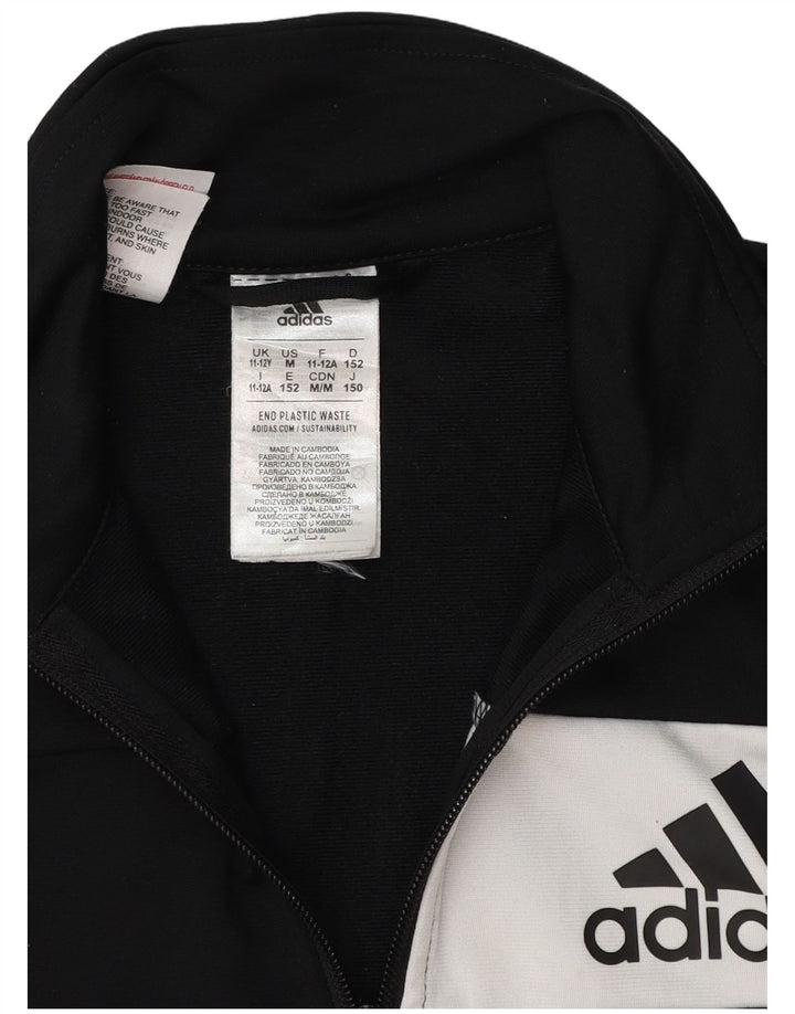 Adidas - Chaqueta de chándal para niño, 11-12 años, color negro, poliéster
