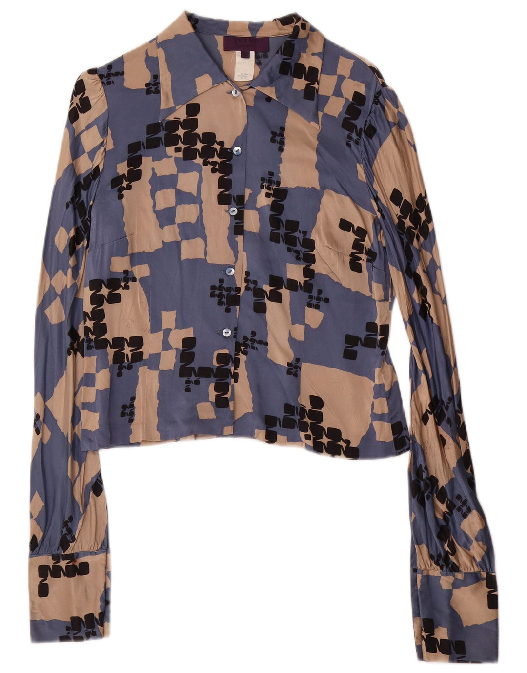 LES COPAINS Conjunto de falda de 2 piezas para mujer IT 42 Medium W28 Seda geométrica azul