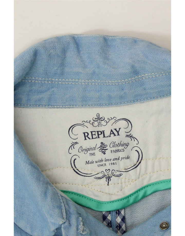 REPLAY Girls Denim Jacket 2-3 Years Small Blue Cotton Vintage Replay and Second-Hand Replay from Messina Hembry 
