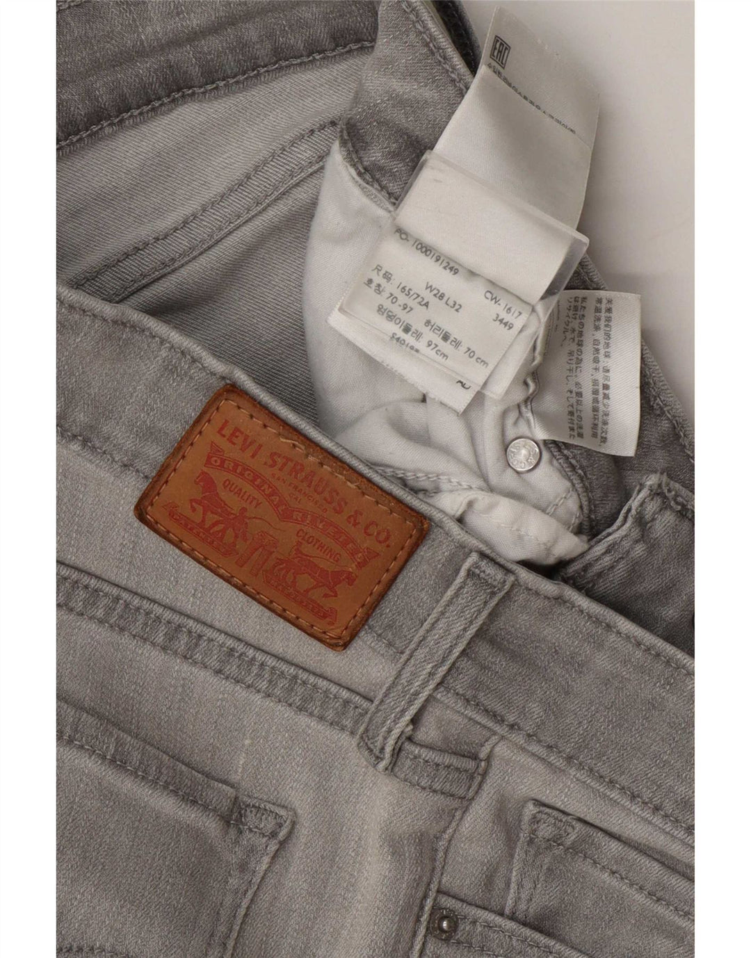 Levi's Vaqueros pitillo 711 para mujer W28 L32 Gris