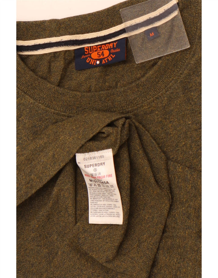 SUPERDRY Hombre Camiseta Top Medium Khaki Algodón