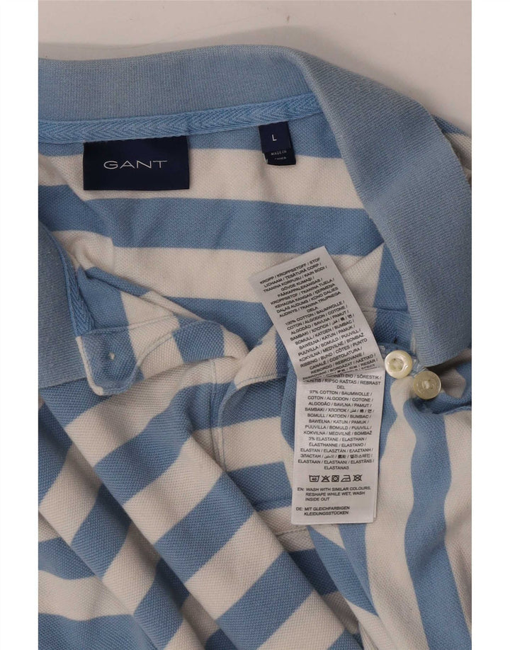 Gant Polo De Algodón A Rayas Azul Grande Hombre
