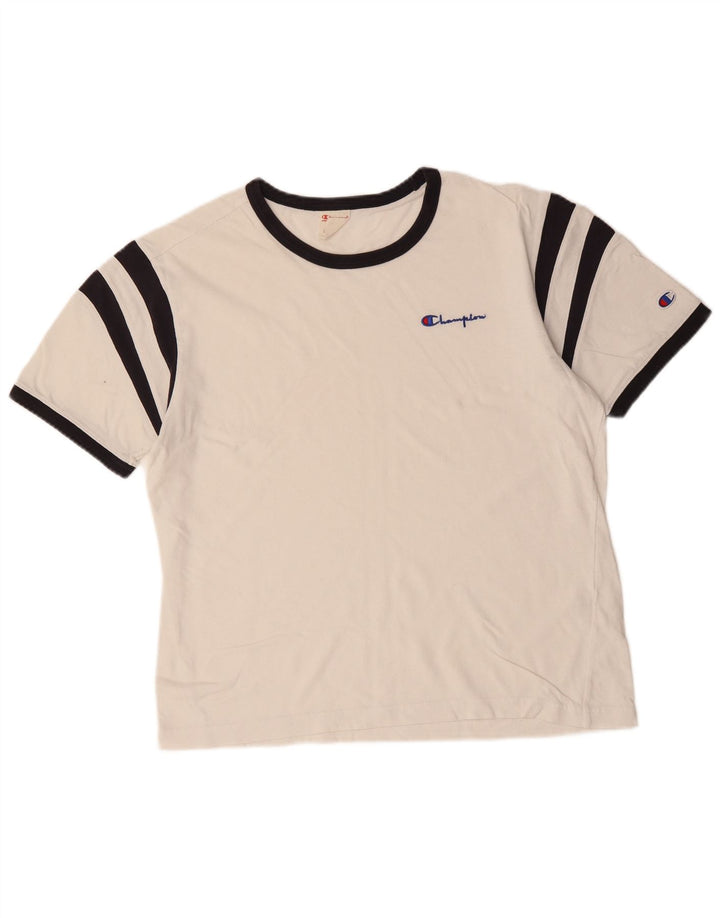 CHAMPION Camiseta para hombre Top Medium White Colorblock Cotton