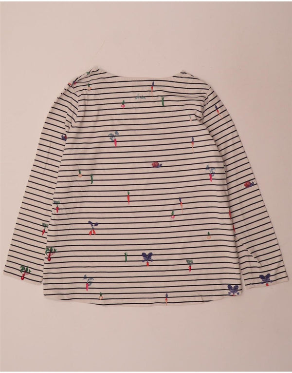 Joules Top gráfico para mujer de manga larga UK 22 3XL Algodón a rayas blanco