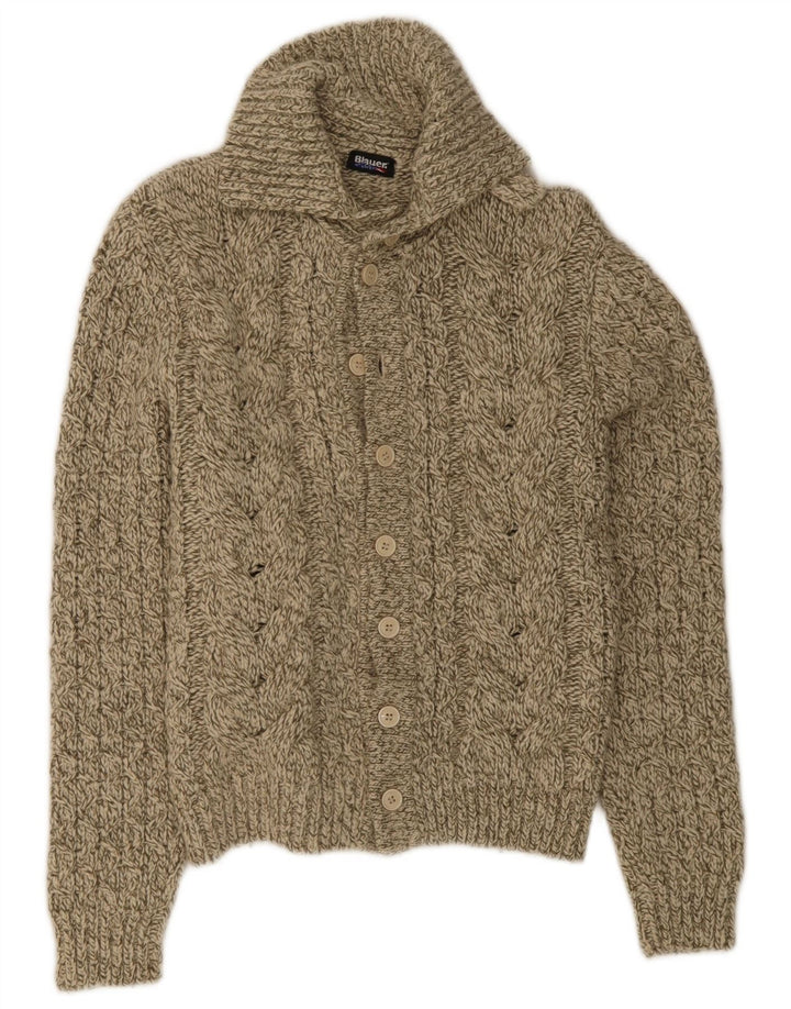 Blauer - Cárdigan para mujer, talla 44, lana beige mediana