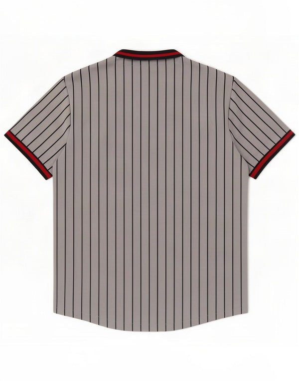 Jack & Jones Camisa de manga corta para hombre de poliéster a rayas gris pequeña