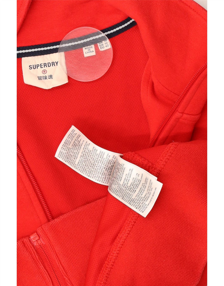Superdry Mujer Crop Chándal Top Chaqueta Reino Unido 44 Grande Rojo Colorblock