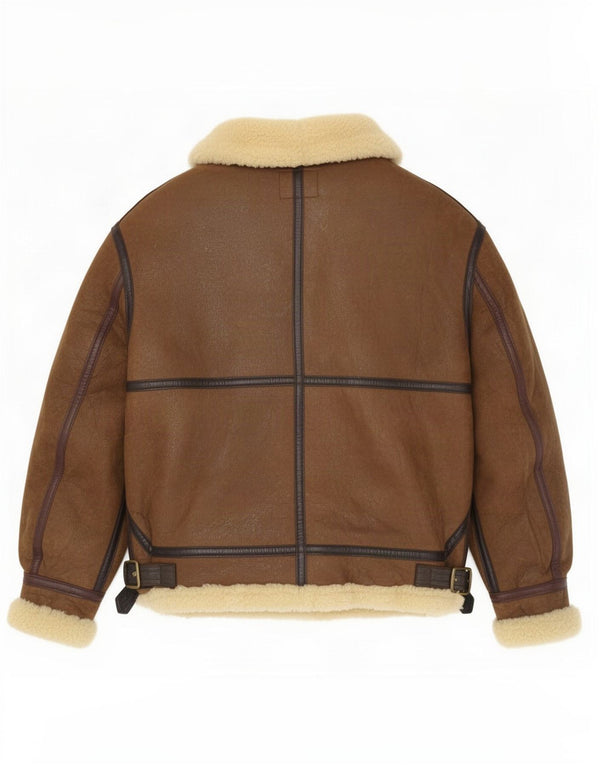 Avirex Chaqueta de aviador de vuelo tipo B-3 para hombre Talla 46 Small Brown Army